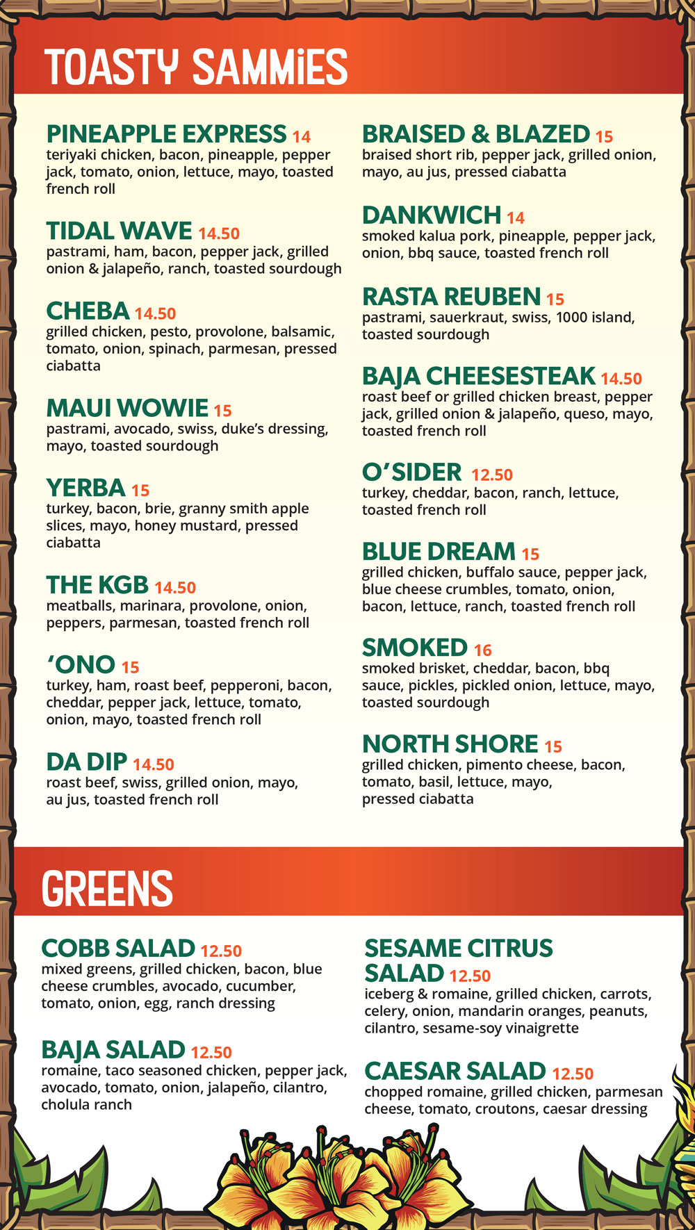Duke's Aloha Eats menu July 2026
